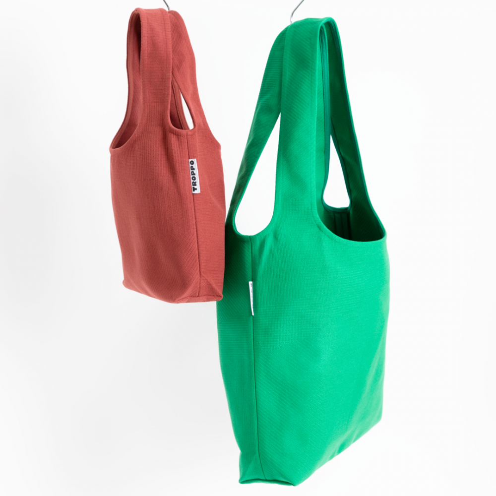 Troppo Famiglia Bag in Green, Size Big and Mini in Terra Troppo Famiglia Bag in Green, Size Big and Mini in Terra