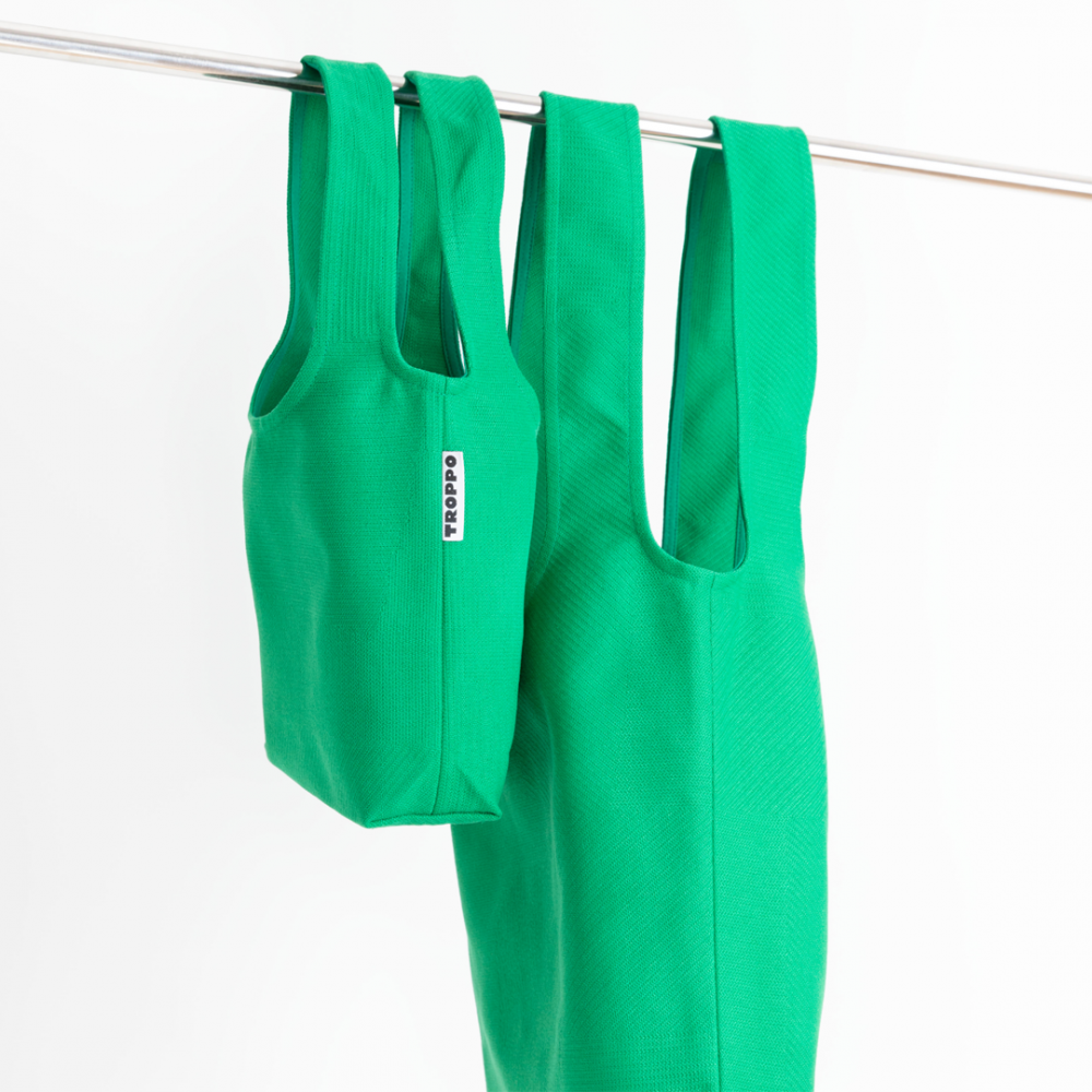 Troppo Famiglia Bag in green, size big and mini Troppo Famiglia Bag in green, size big and mini